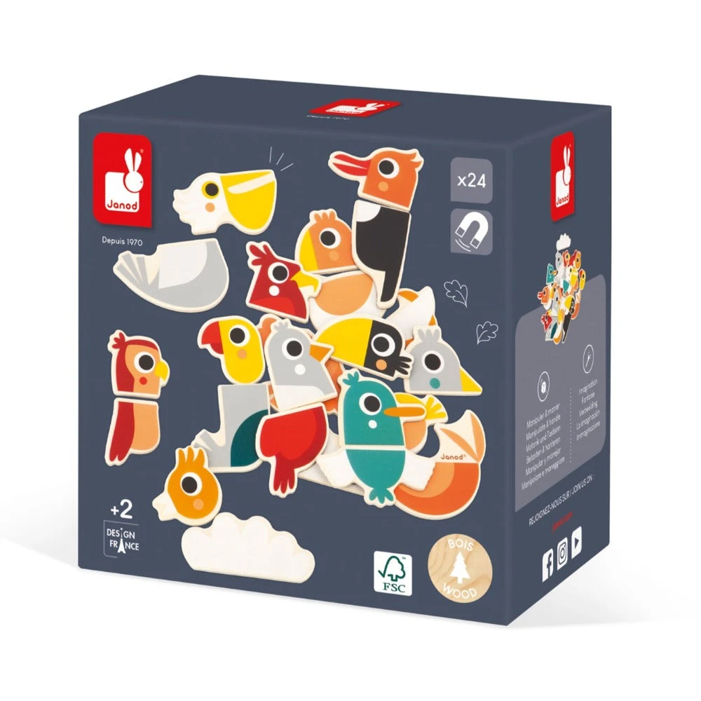 JANOD Magneten Mix Mach Vogels 2 Jr+ / 24 Stks 4 JANOD Magneten Mix Mach Vogels 2 Jr+ / 24 Stks - Afbeelding 2