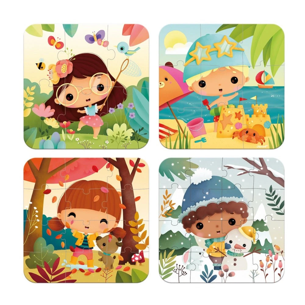 JANOD Puzzel Seizoenen 3jr+/ 6-9-12-16 Stks 4 JANOD Puzzel Seizoenen 3jr+/ 6-9-12-16 Stks - Afbeelding 2