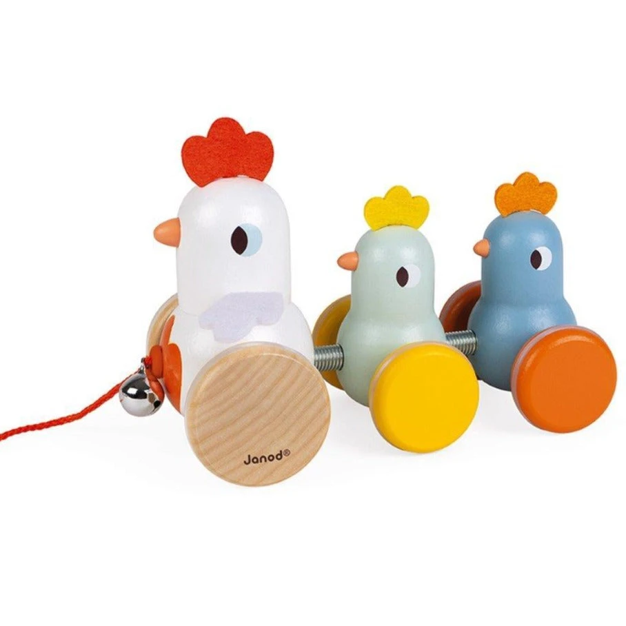 JANOD Trekfiguur Haan En Kippen 18 Mnd+ 3 JANOD Trekfiguur Haan En Kippen 18 Mnd+