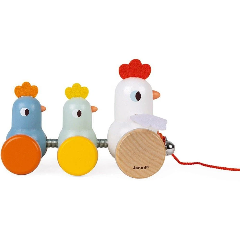 JANOD Trekfiguur Haan En Kippen 18 Mnd+ 5 JANOD Trekfiguur Haan En Kippen 18 Mnd+ - Afbeelding 3