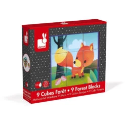 JANOD Blokpuzzel Bosdieren 2 Jr+ / 9 Stks -Janod janod blokpuzzel bosdieren 112731 c