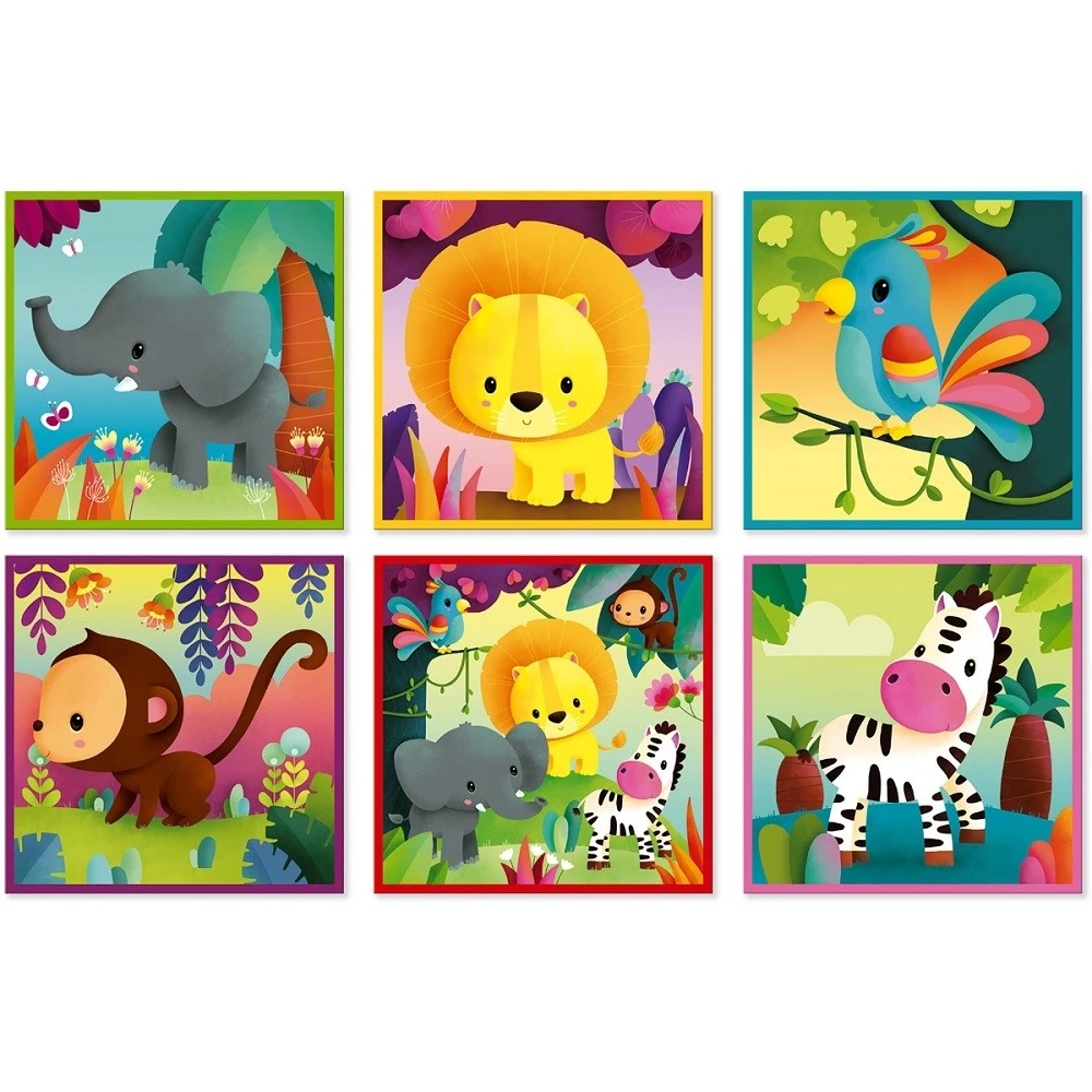 JANOD Blokpuzzel Jungledieren 2 Jr+ / 9 Stks 4 JANOD Blokpuzzel Jungledieren 2 Jr+ / 9 Stks - Afbeelding 2