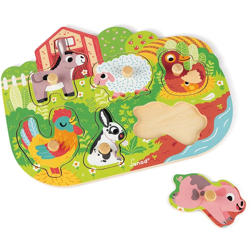 JANOD Knoppuzzel Boerderij 18 Mnd+ 5 JANOD Knoppuzzel Boerderij 18 Mnd+ - Afbeelding 3