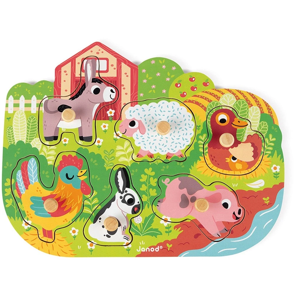 JANOD Knoppuzzel Boerderij 18 Mnd+ 3 JANOD Knoppuzzel Boerderij 18 Mnd+